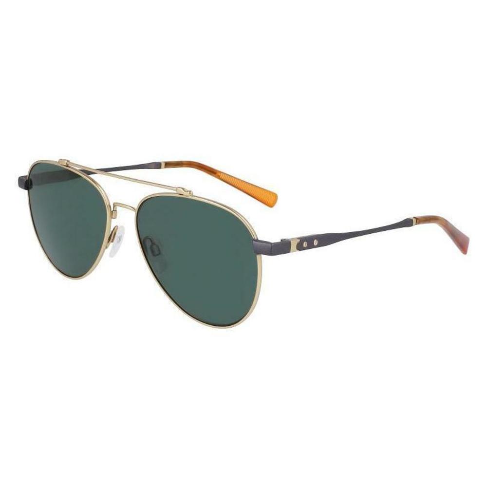 New SHINOLA by Flexon SH-2101S 718 Gold & Gunmetal Sunglasses with Green Lenses